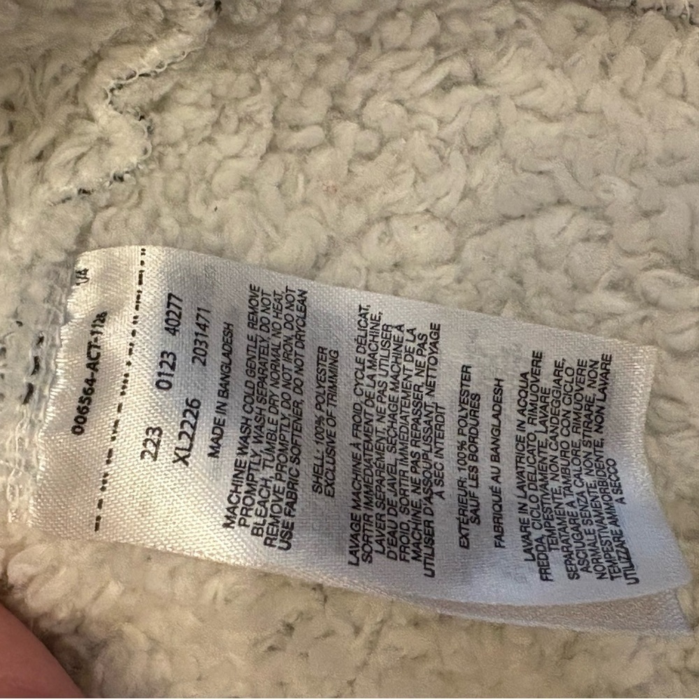 Columbia Soft Teddy Gray White Fleece Jacket Pullover size large - Picture 4 of 4